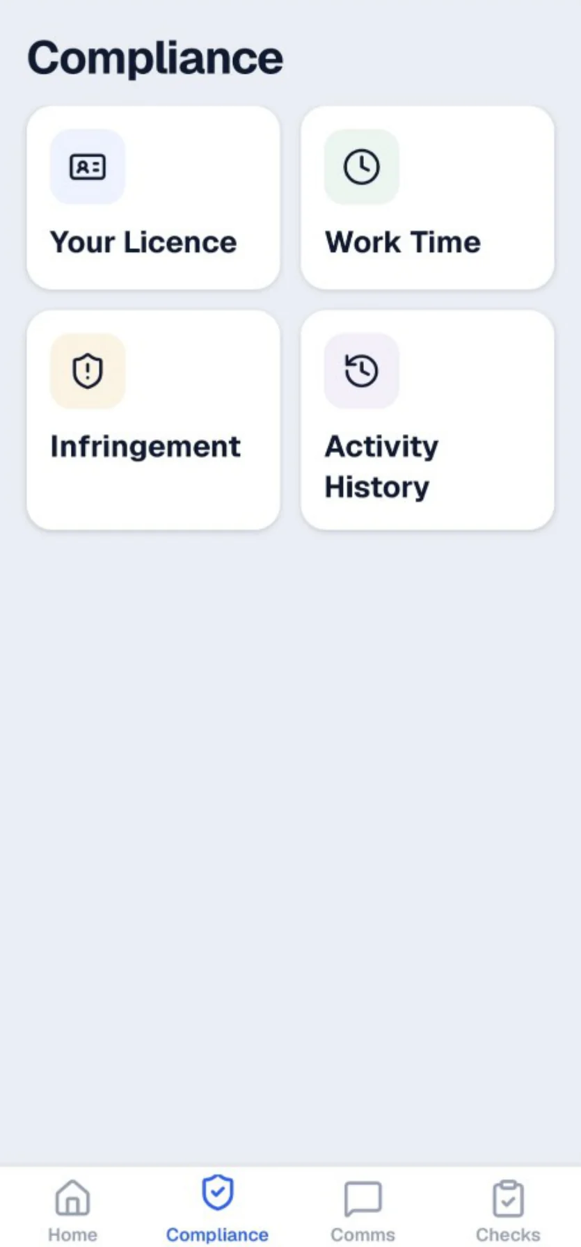 DDIR driver app — compliance and infringements