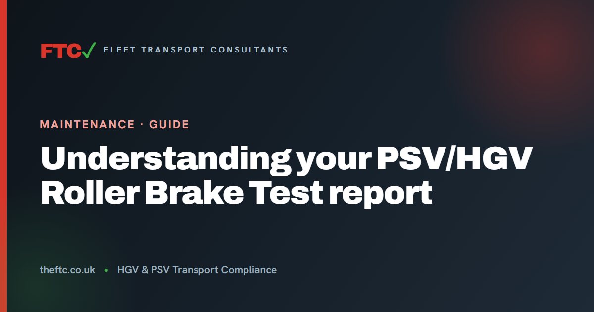 Understanding Your PSV/HGV Roller Brake Test (RBT) | FTC
