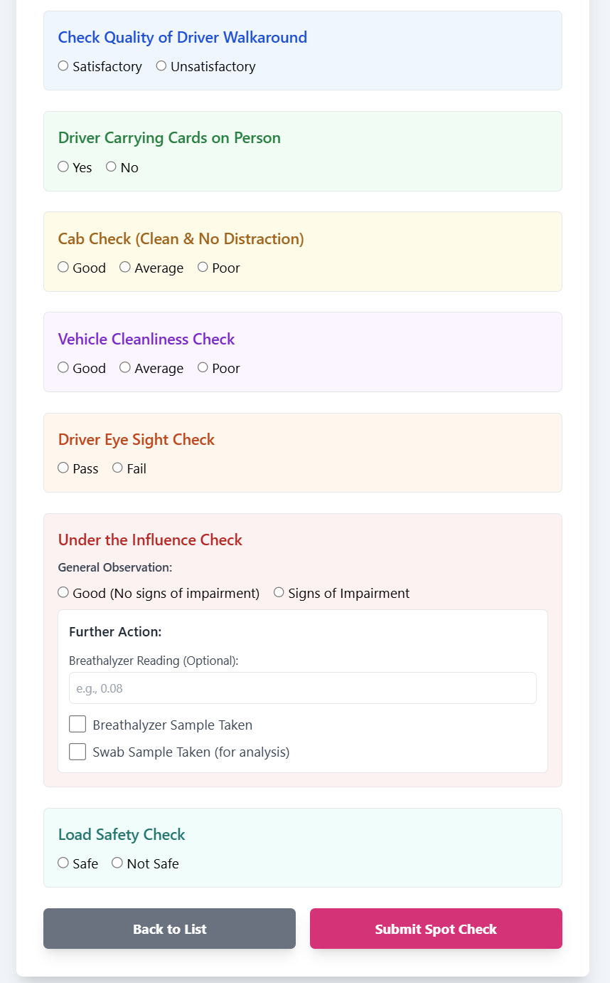 Spot Check/ Gate Checks